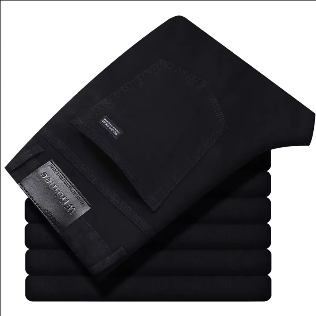 New Business Men'S Jeans Casual Straight Stretch Fashion Classic Blue Black Work Denim Trousers Male Brand Clothing