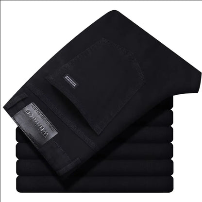 New Business Men'S Jeans Casual Straight Stretch Fashion Classic Blue Black Work Denim Trousers Male Brand Clothing
